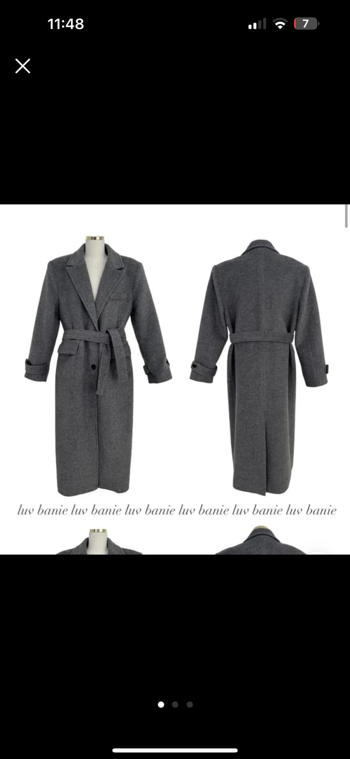 벨트 울 롱 코트  상품이미지1