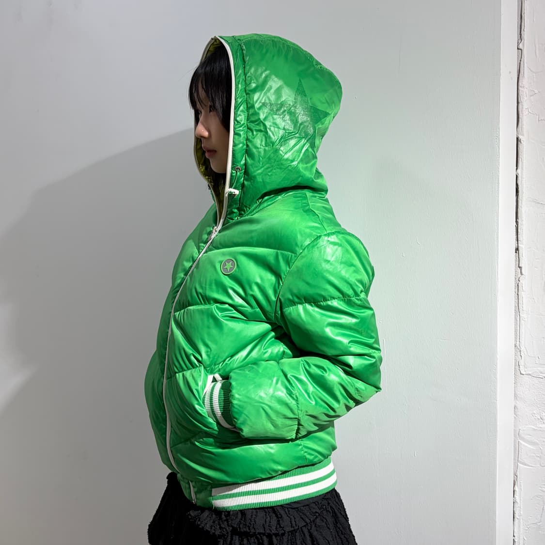 컨버스 별 스타 초록 풀오버 패딩 상품이미지2