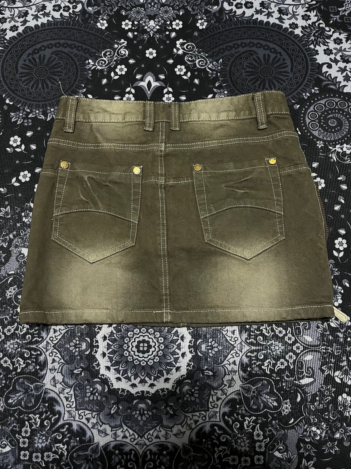 Lilini 카키 사이드 지퍼 디테일 미니스커트 28 상품이미지2