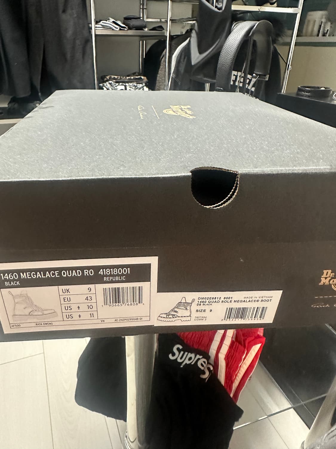 닥터마틴 x 릭 오웬스 1460 쿼드 솔 메가 레이스 부츠 블랙 280 상품이미지3