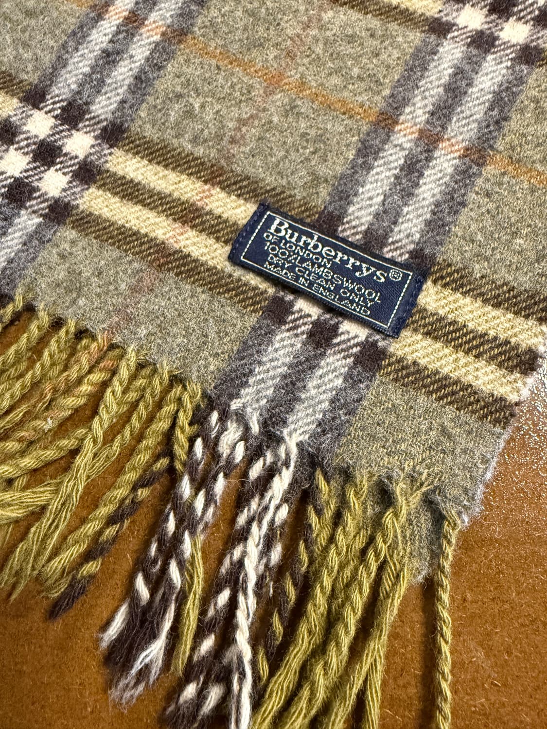 Burberrys 램스울 체크 머플러 올리브 상품이미지3