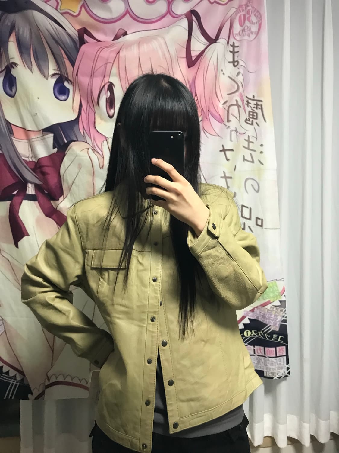 재패니즈 베이지 카라 레더자켓 상품이미지4