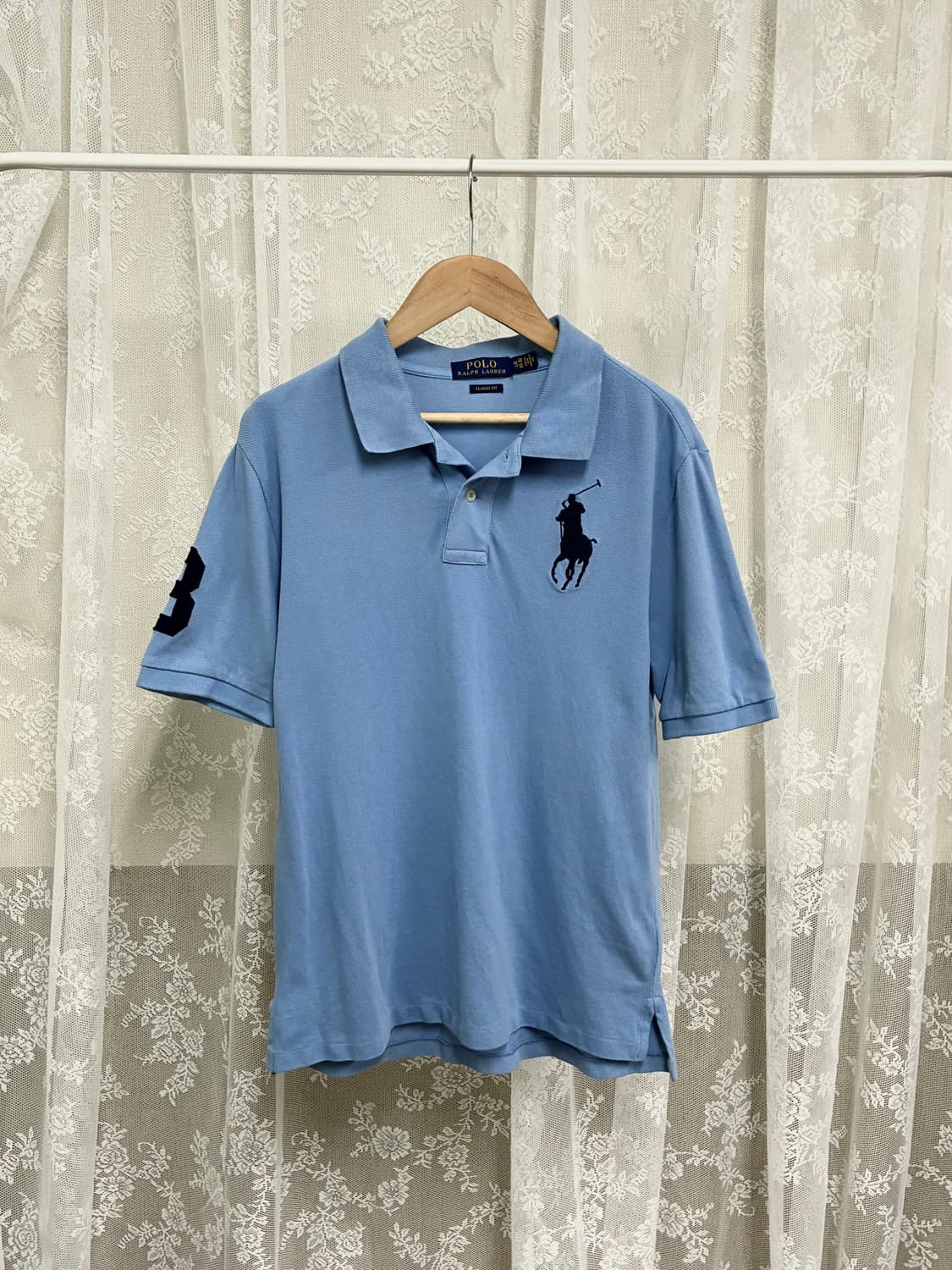 14-16) 폴로 랄프로렌 키즈 빅포니 카라 티셔츠 블루 상품이미지1