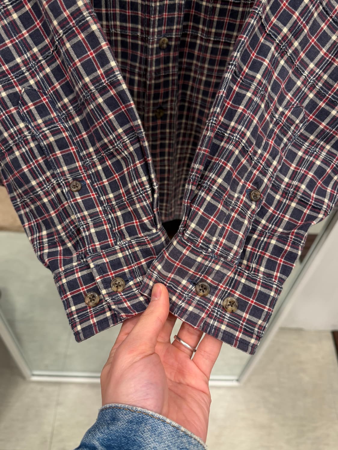 00s Chaps RL 챕스 랄프로렌 패치워크 체크 셔츠 상품이미지4