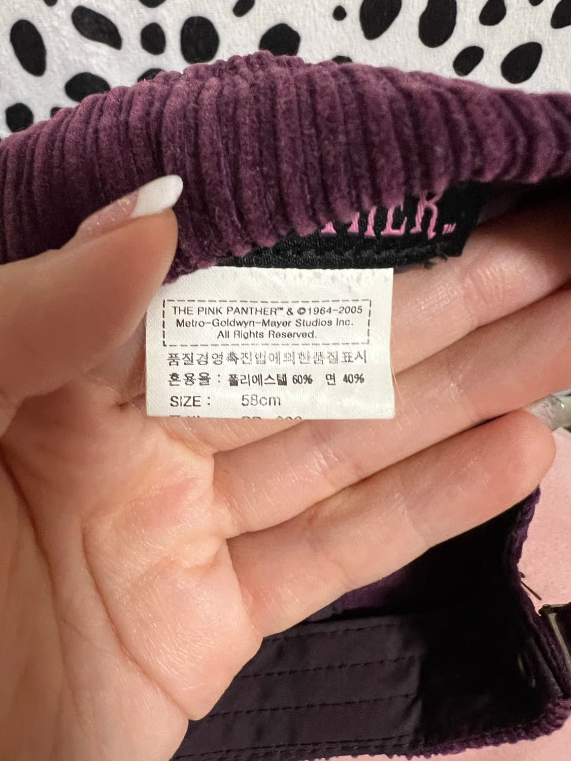 벨벳 퍼플 빈티지 와투케 2000s 갸루 캡 모자  상품이미지4