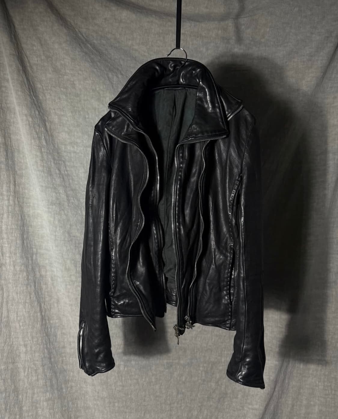 Incarnation 수소봉제 레이어드 소가죽 자켓 상품이미지1