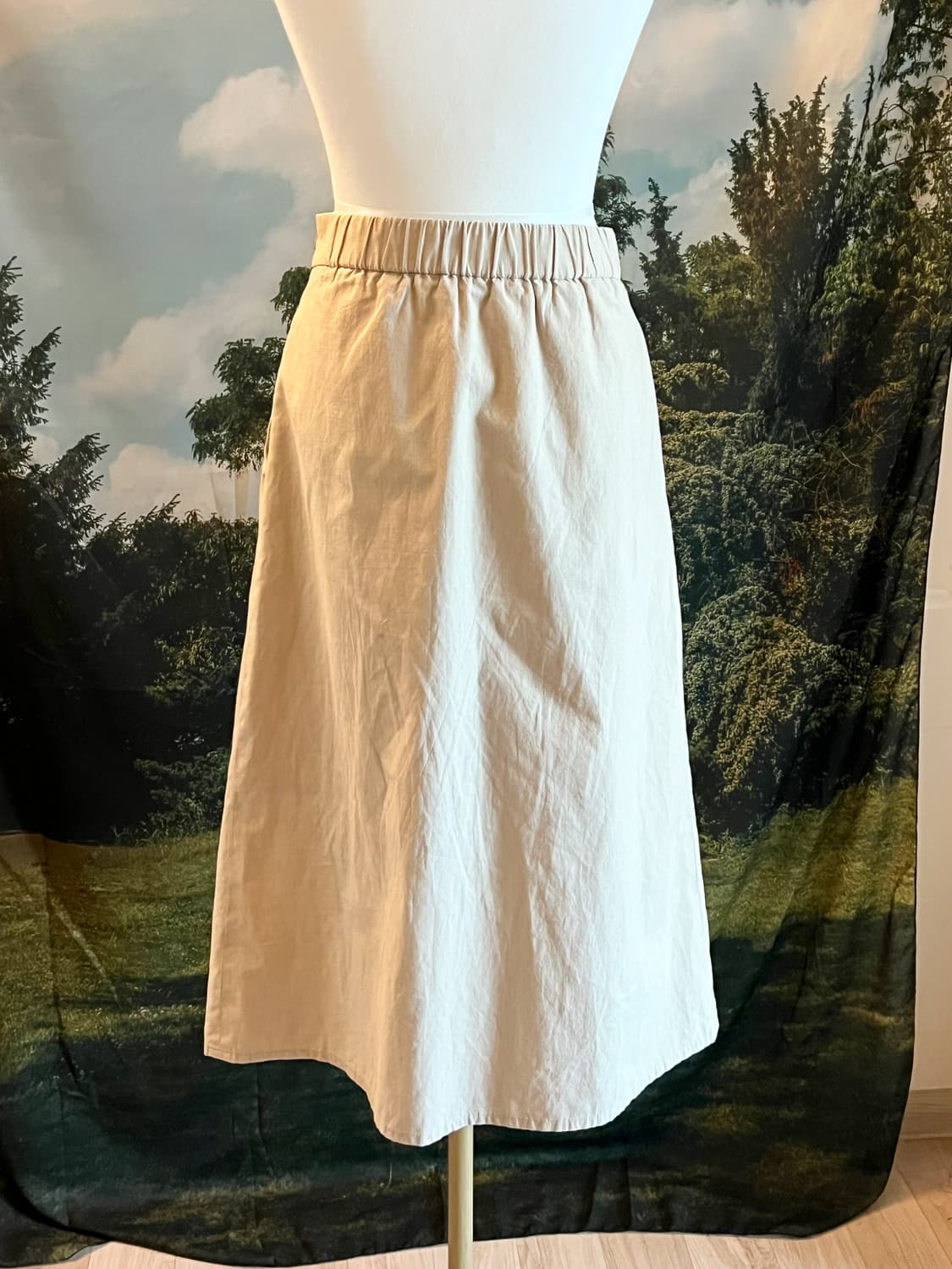 Button Detail Cotton Midi Skirt 상품이미지3