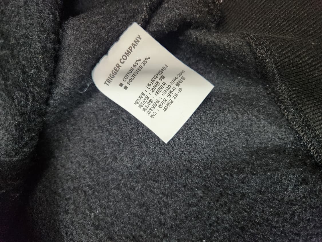 엘리메노 데이지 기모 블랙 후드티 F 상품이미지5