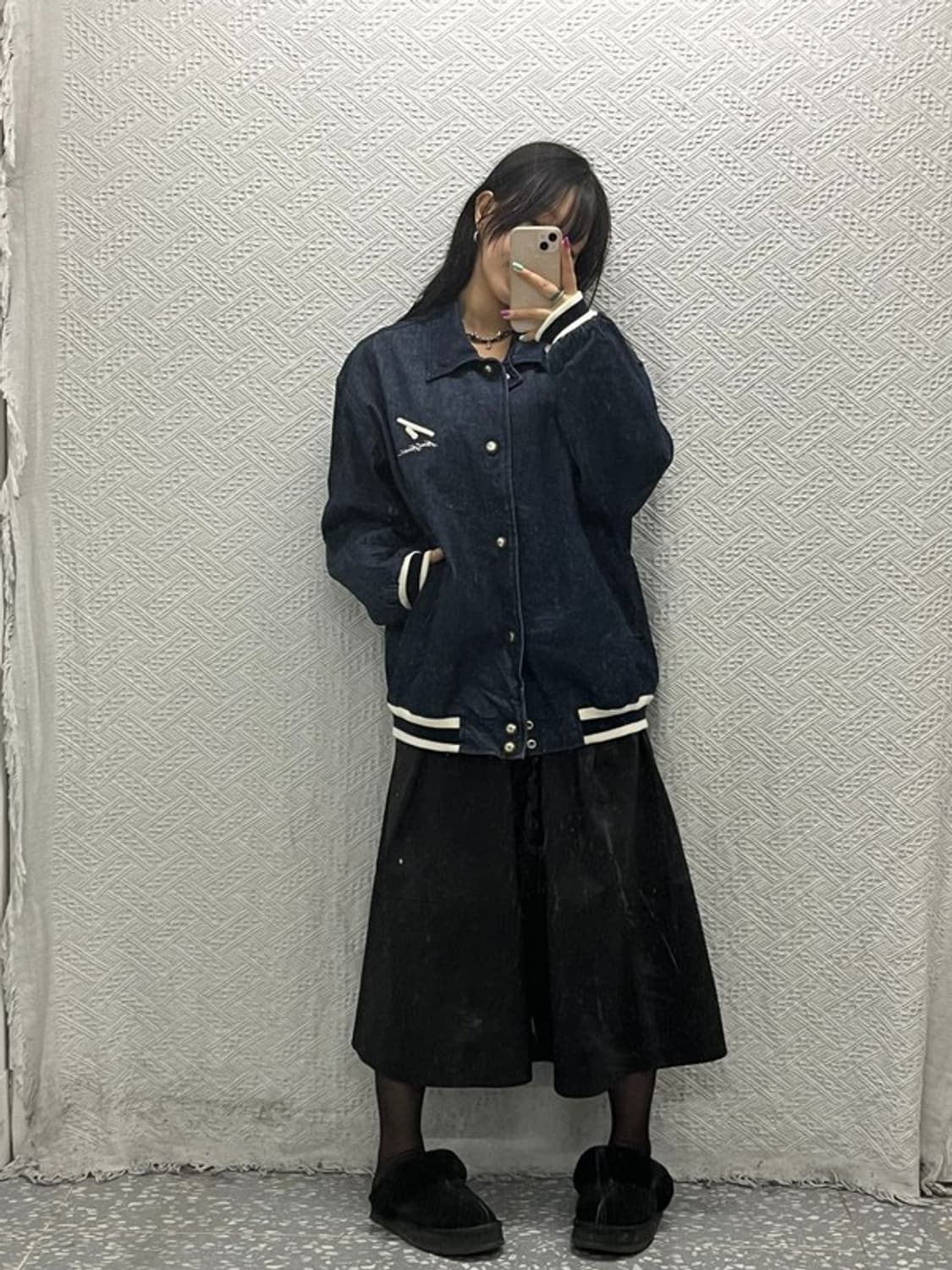 칼 카니 올드스쿨 힙합 데님 바시티 자켓 M C06686 상품이미지2