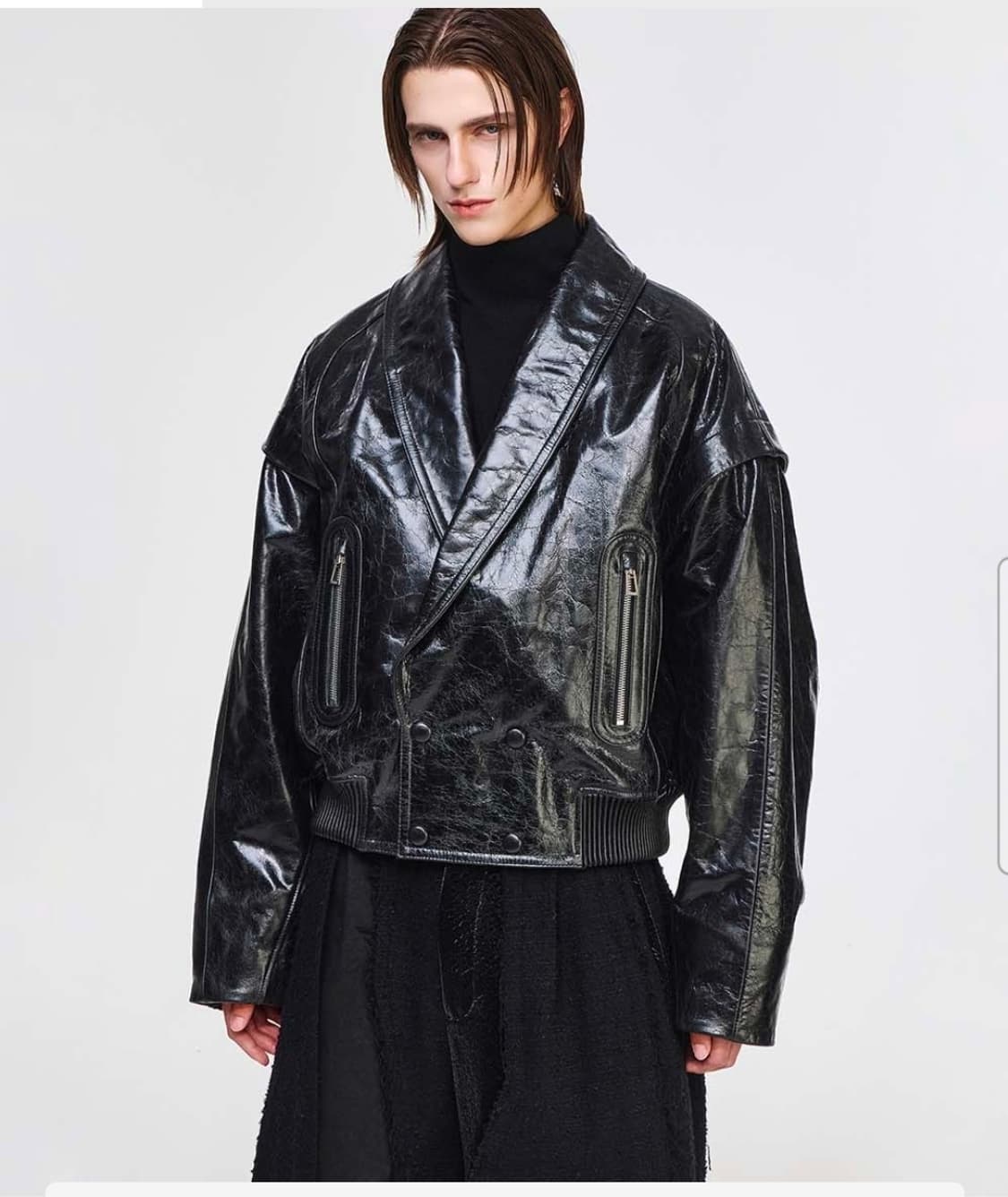 송지오컬렉션 숄카라 레더 자켓48 상품이미지2