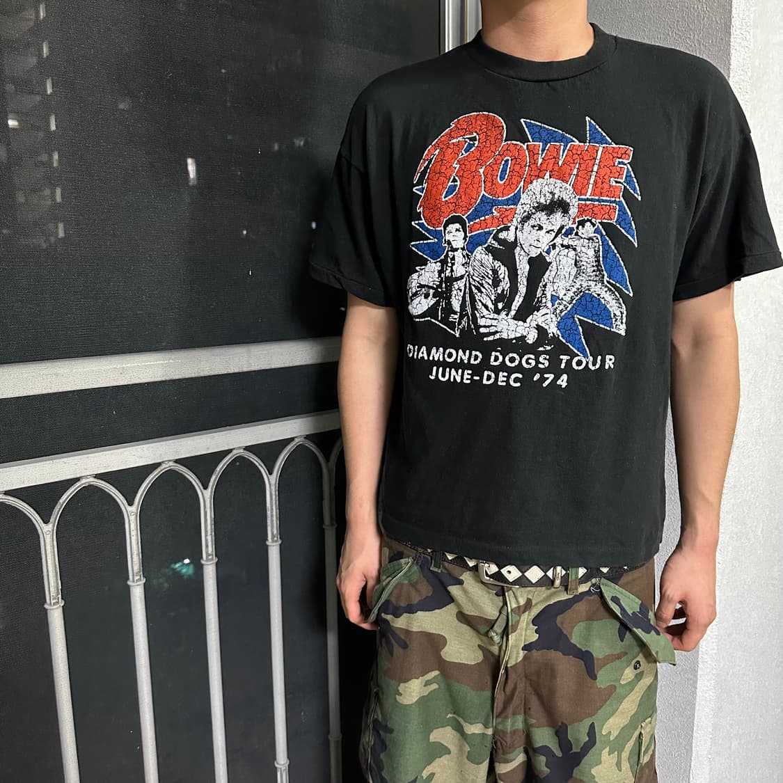 80s 데이비드 보위 1974 투어 빈티지 티셔츠 상품이미지1