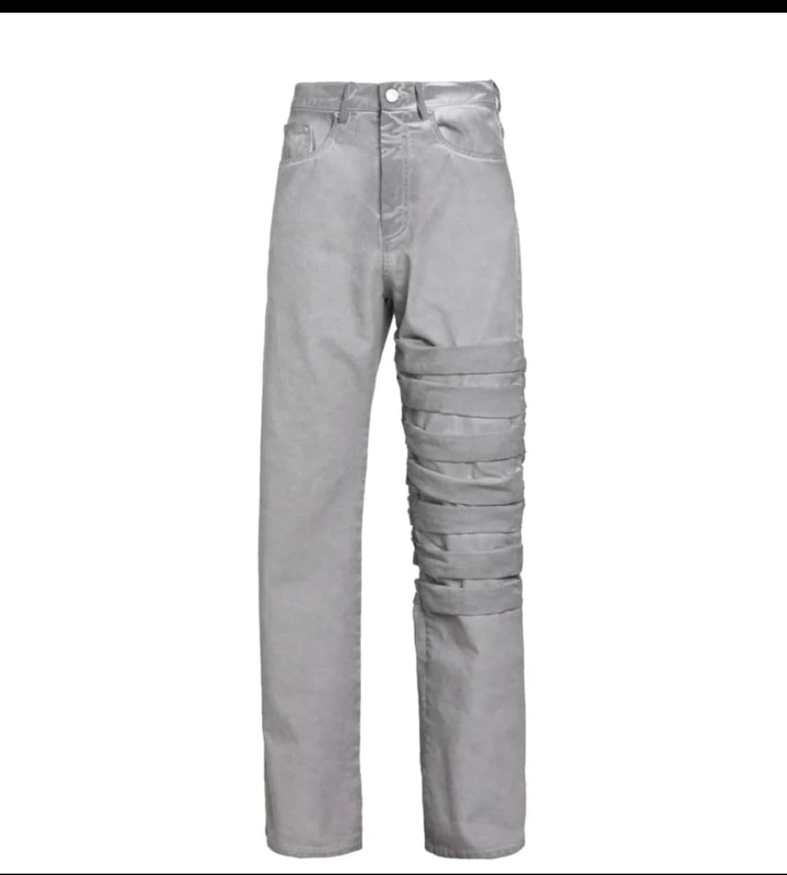 kusikohc 그레이 하프 플라스터 데님팬츠 상품이미지2