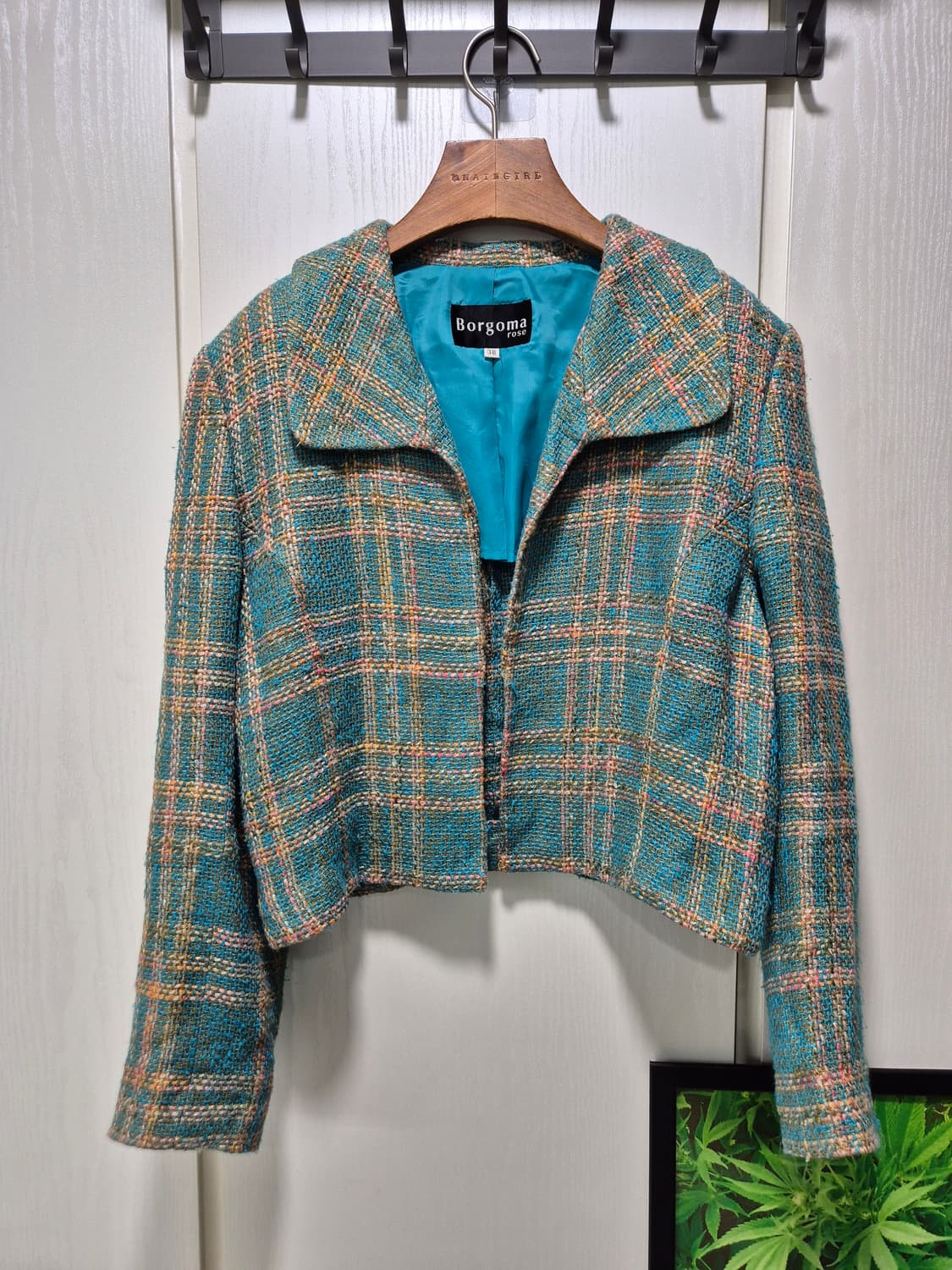 Borgoma 로즈 트위드 체크 자켓 상품이미지1