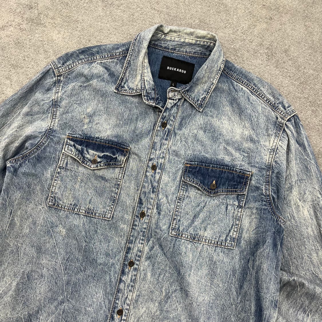L 버커루 데님 워싱 셔츠 상품이미지2