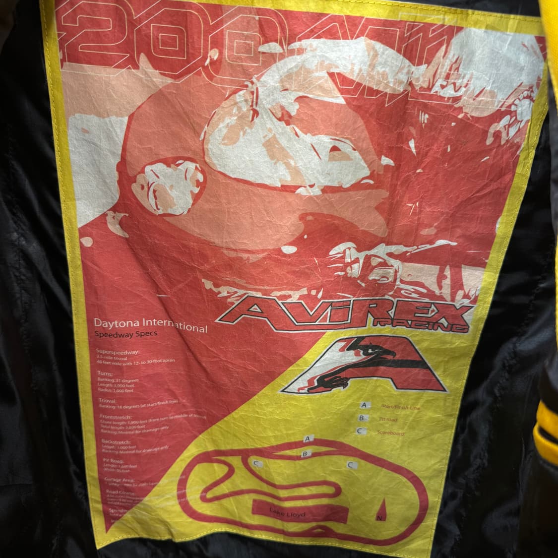 00s 아비렉스 데이토나 레이싱자켓 전후면 빅로고 포인트 옐로우 상품이미지8