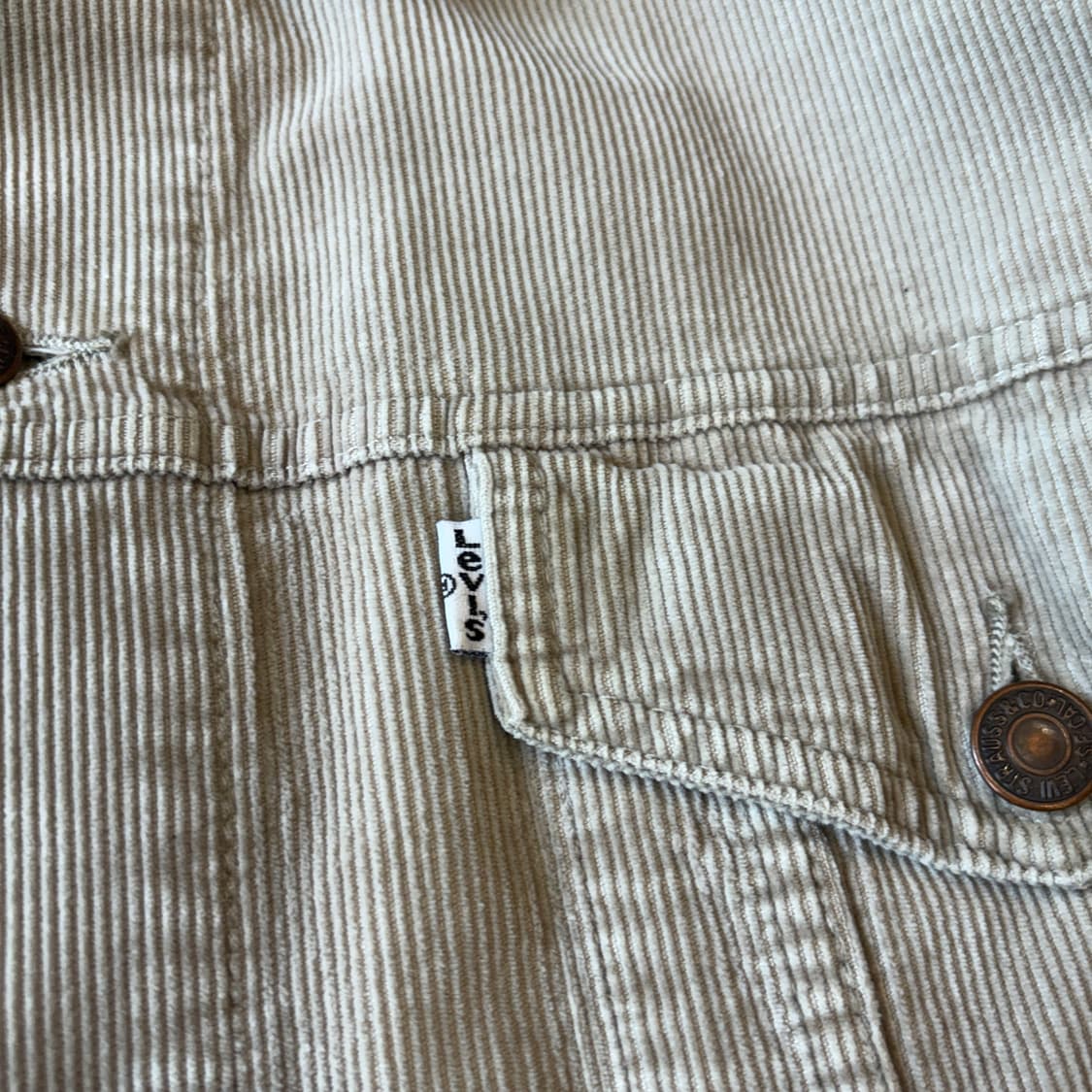 90s Levis 90년대 생산 리바이스 라이트 베이지 코듀로이 자켓  상품이미지6