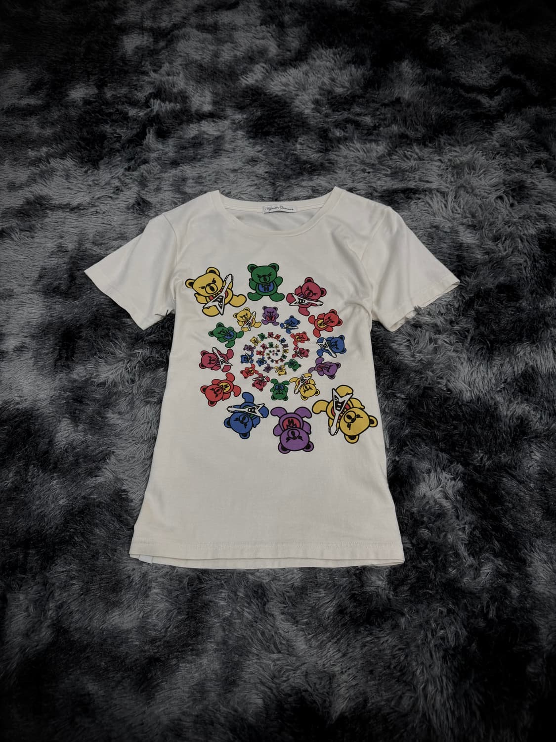 Hysteric Gla 무지개 퍽베어 소용돌이 등판 레터링 반팔 상품이미지1