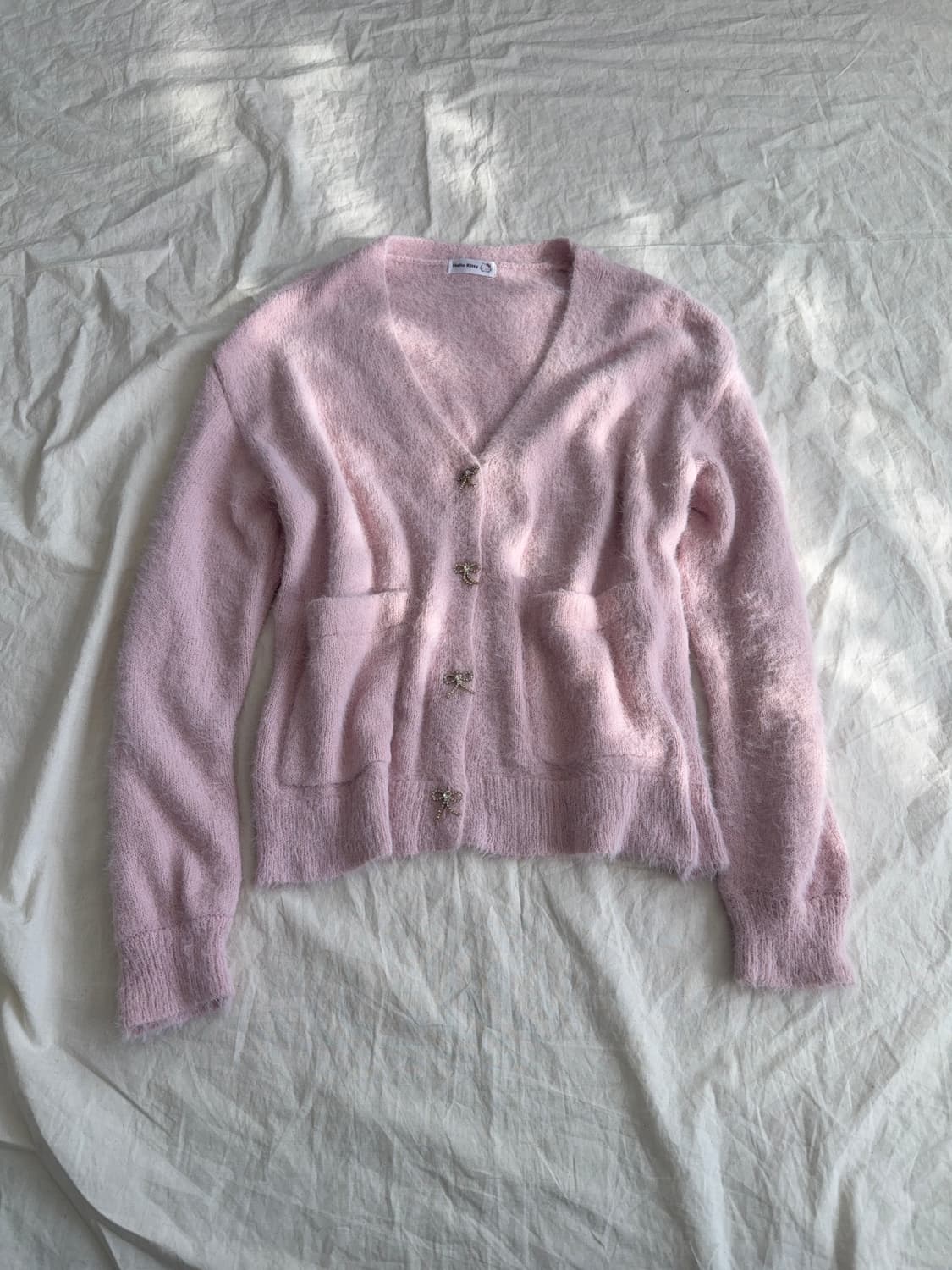 헬로키티 러블리 리본 큐빅 니트 가디건 상품이미지1