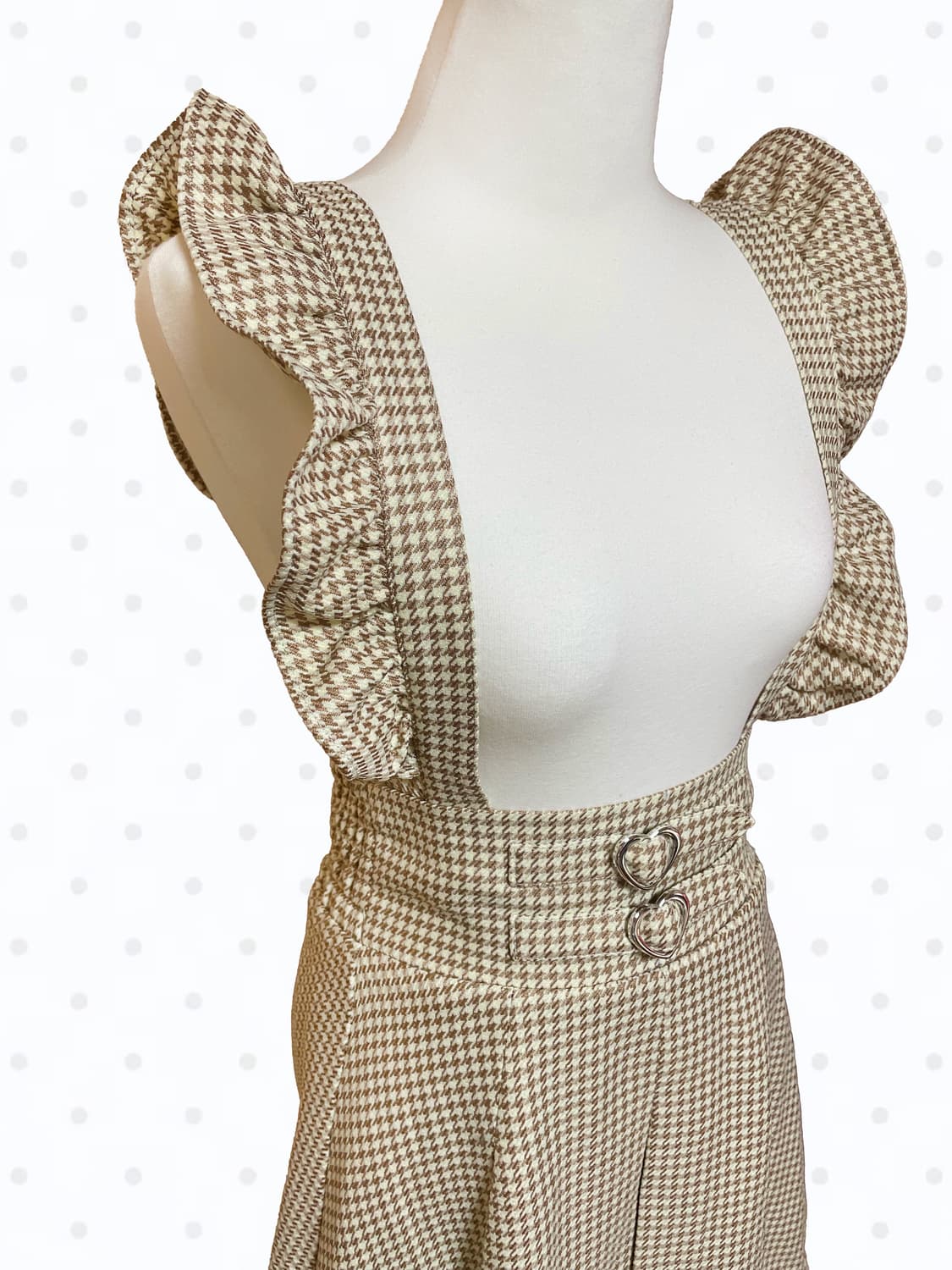 🤎(새상품)앙크루즈 라떼갸루 하트버클 서스펜더 원피스 스커트 상품이미지3