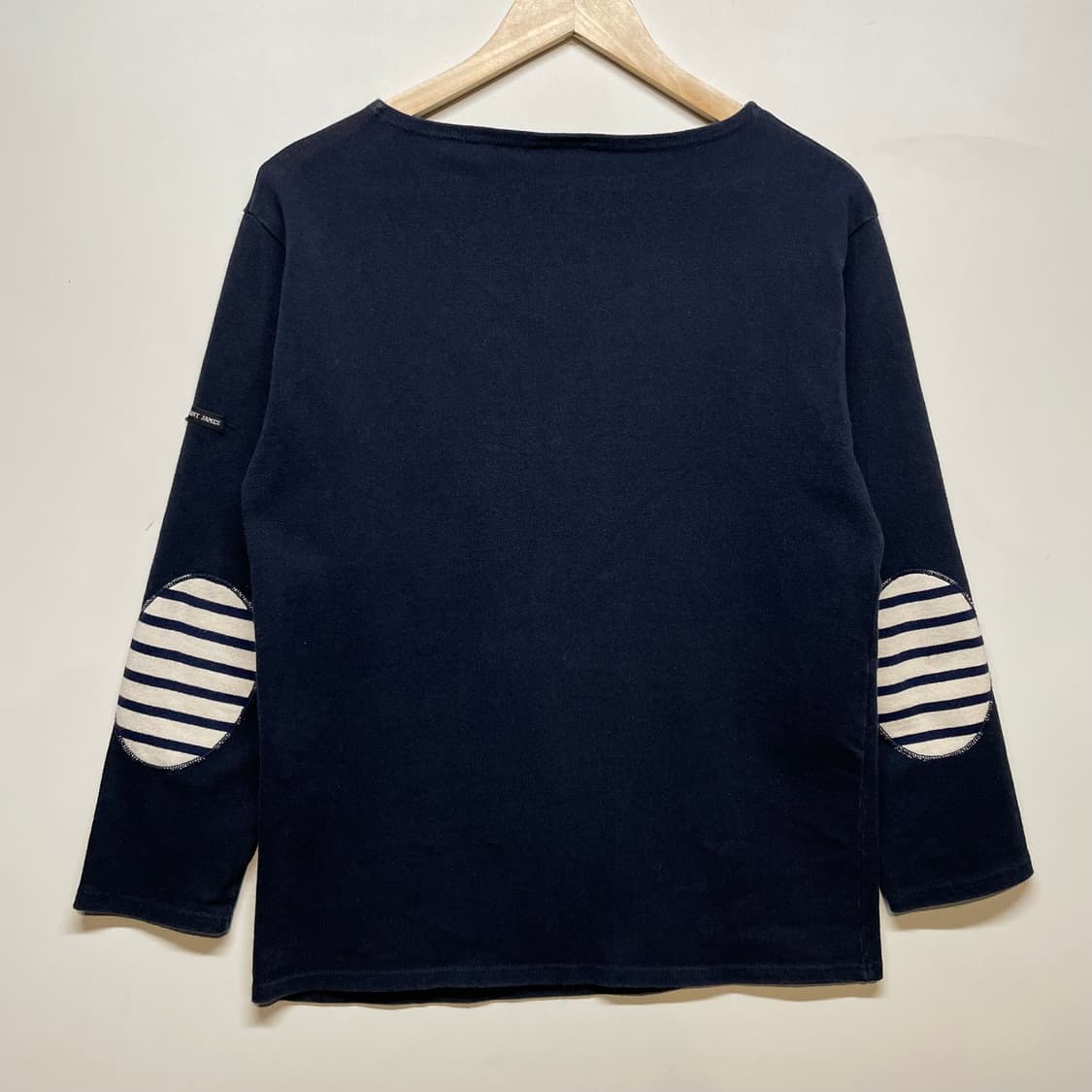 세인트제임스 네이비 스트라이프 엘보우 패치 티셔츠 상품이미지1