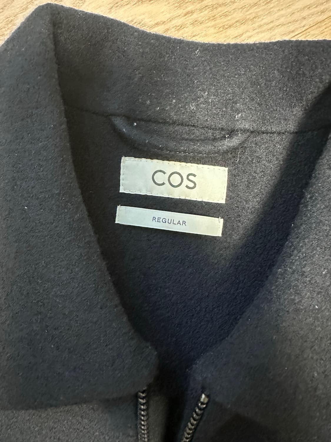 COS 레귤러 핏 집업 재킷 자켓 보일드 울 네이비  M 사이즈 상품이미지2