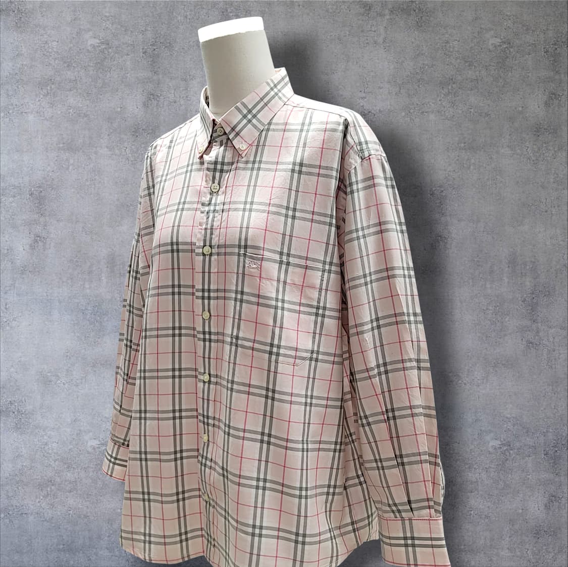 [L] 버버리 라이트핑크 시그니처 노바체크 긴팔셔츠 상품이미지3