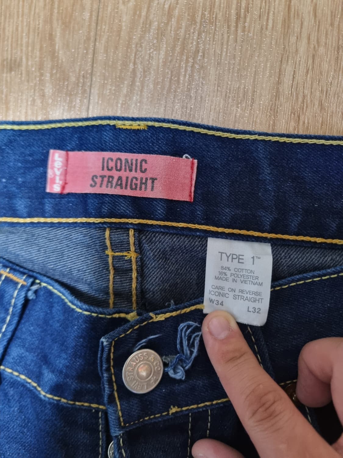 리바이스 타입1 아이코닉 스트레이트 34x32 상품이미지4