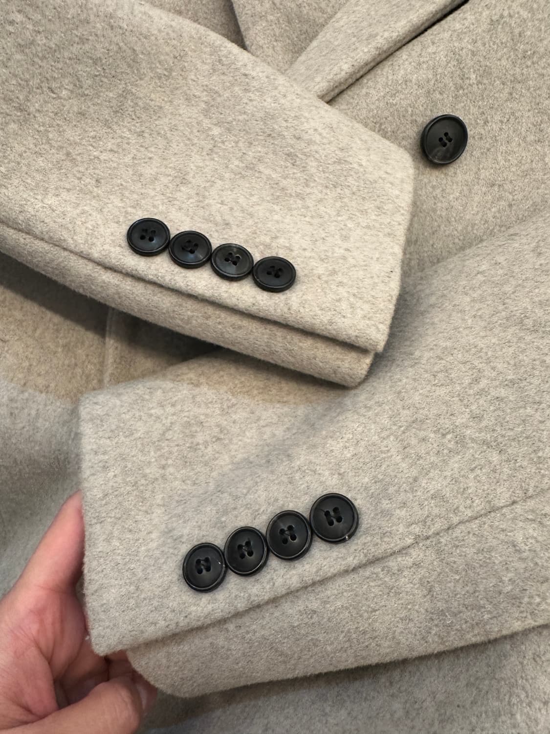 95)지오송지오 오트밀 더블 캐시미어 코트 상품이미지5