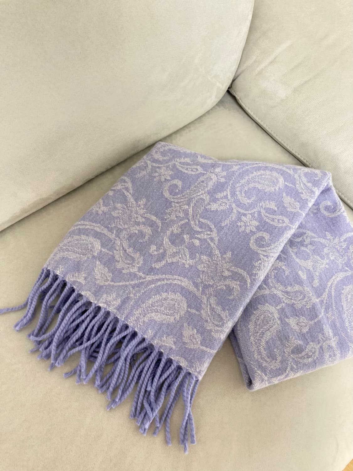 정품) 에트로 페이즐리 울100 무릎담요 겸 숄 라벤더 거의새거 상품이미지8