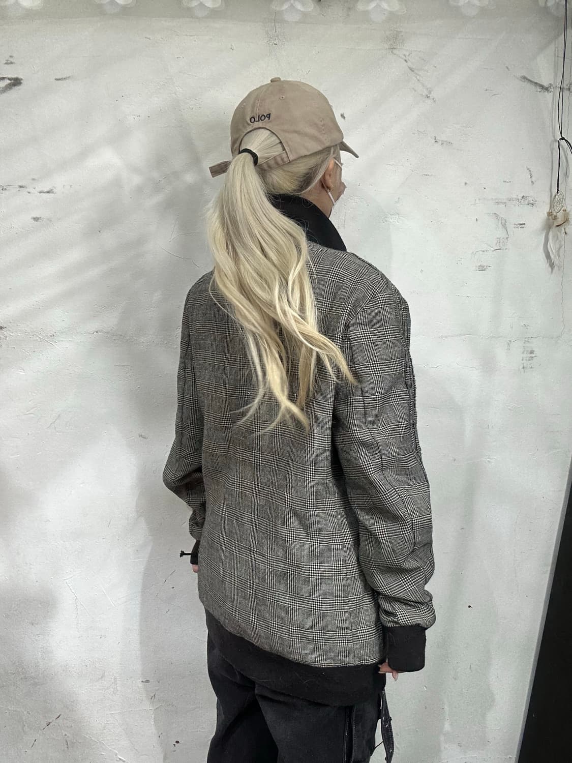 00s 아디다스 그레이 극희귀 y2k 체크 블루종 잠바 105  상품이미지3