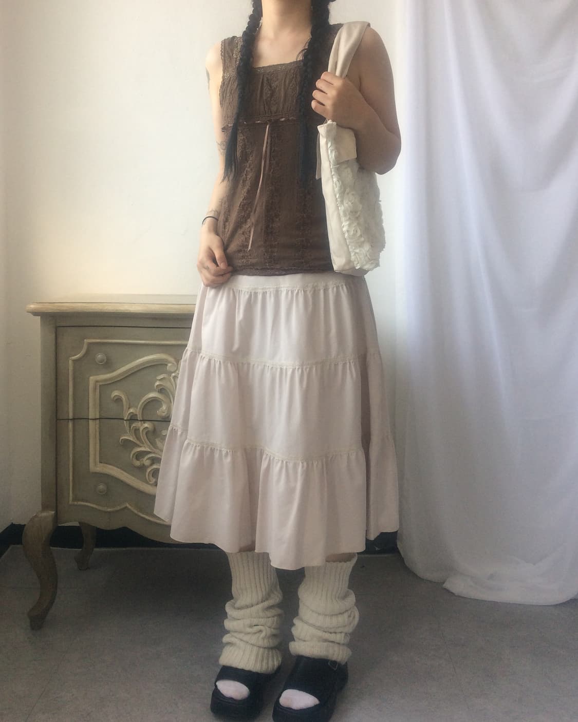 Lace trimming layer skirt 상품이미지7