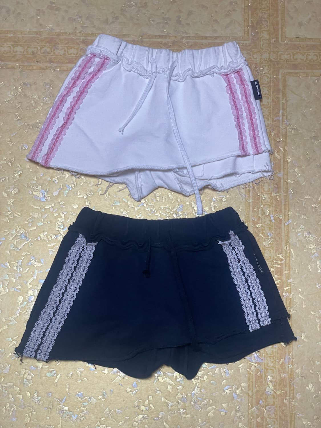 오드원아웃 Lace line sweat skirtpants navy 상품이미지6