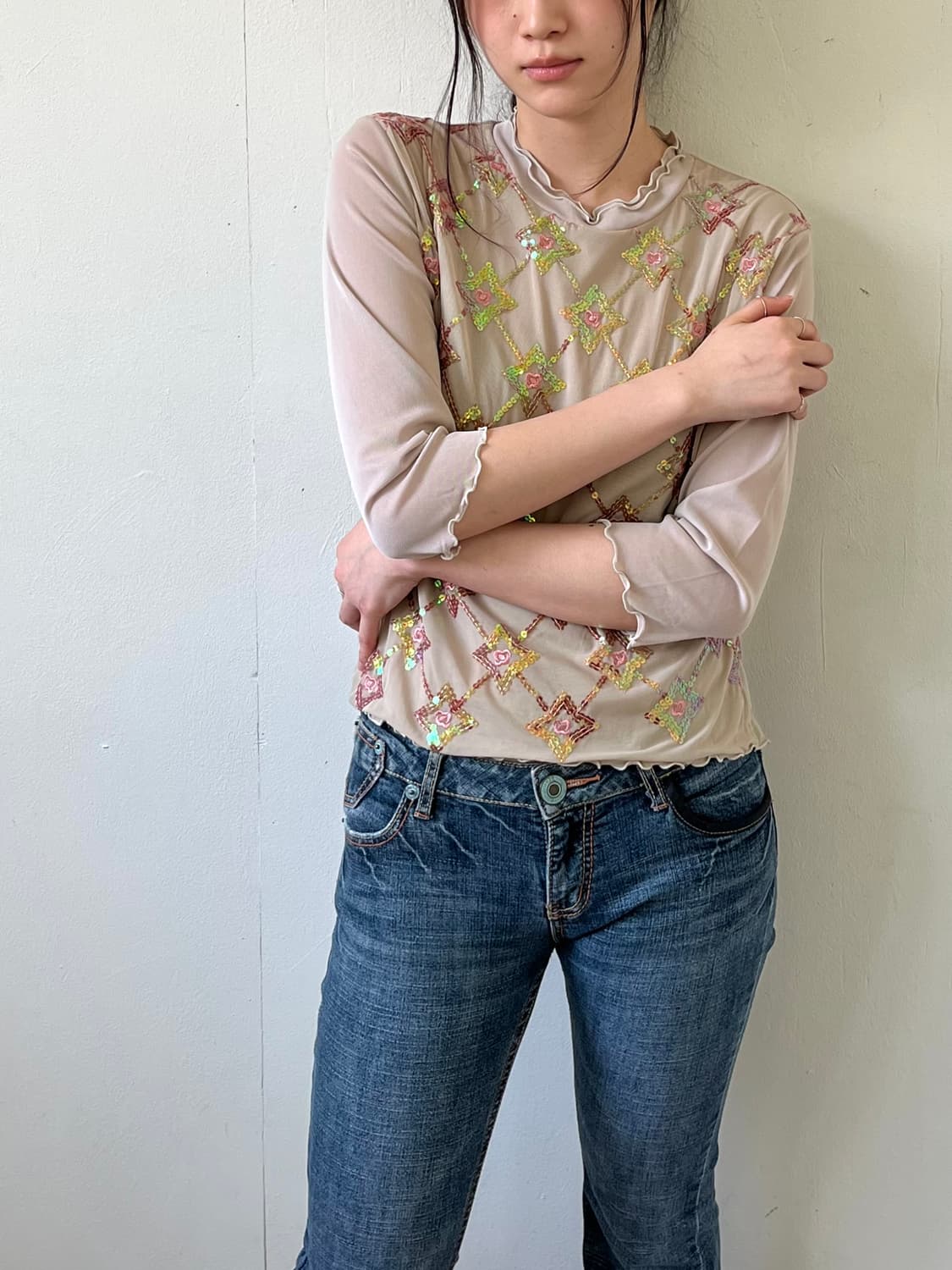 CROCHER 스파클 시스루 탑 상품이미지7