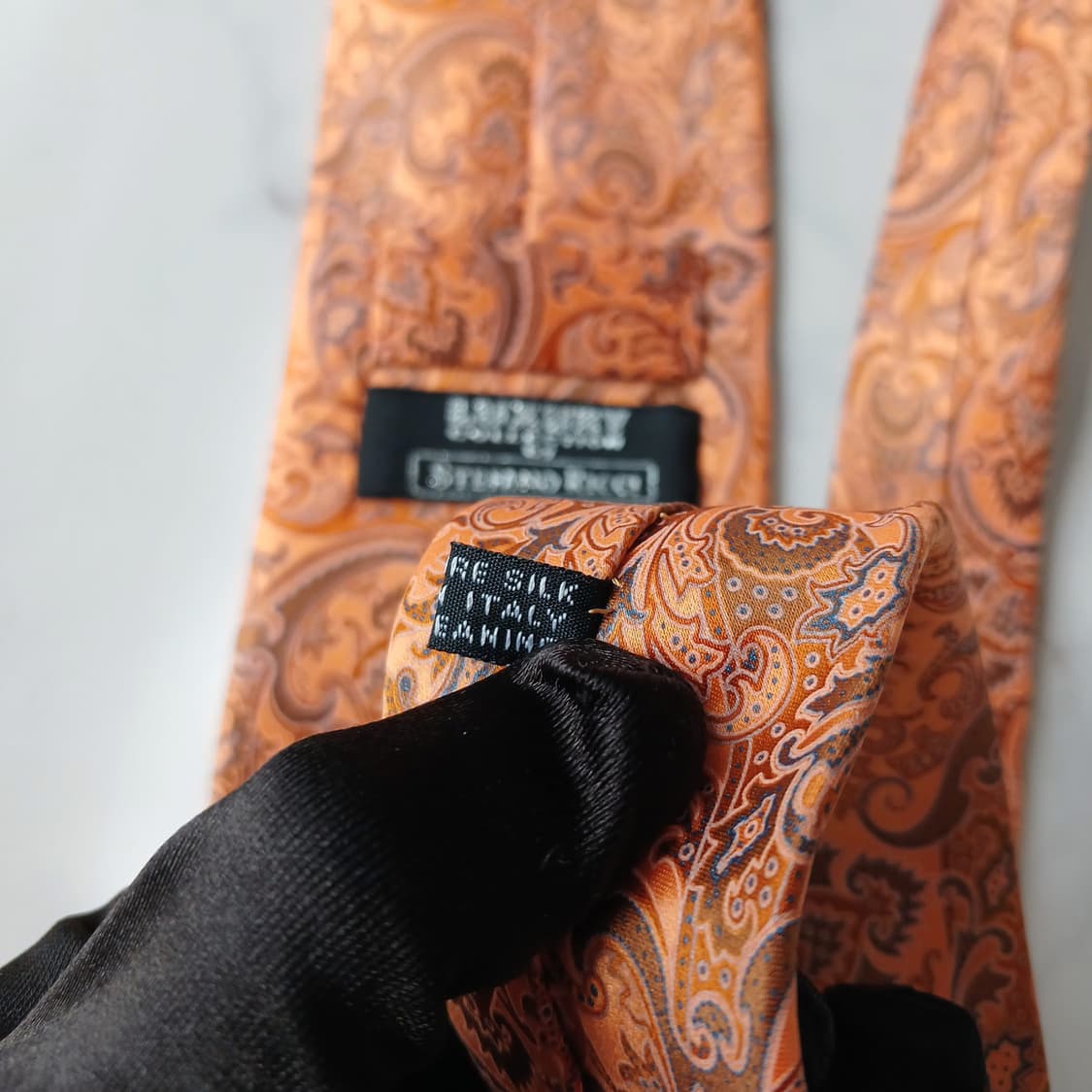 스테파노 리치 오렌지 페이즐리 넥타이 8.5cm S~A+등급 E827 상품이미지9