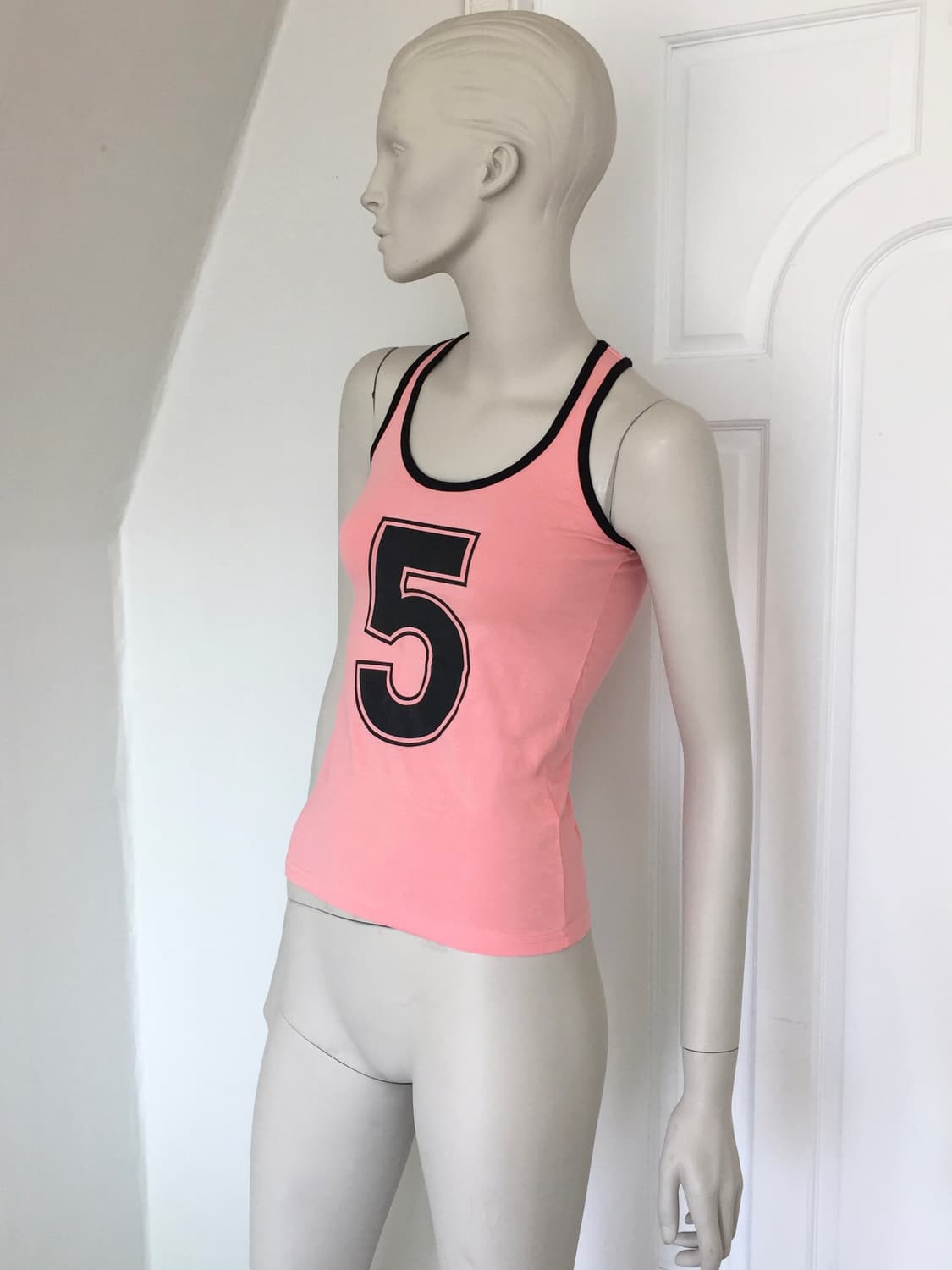 Pink Sports Tank Top with Number 5 Print 상품이미지2