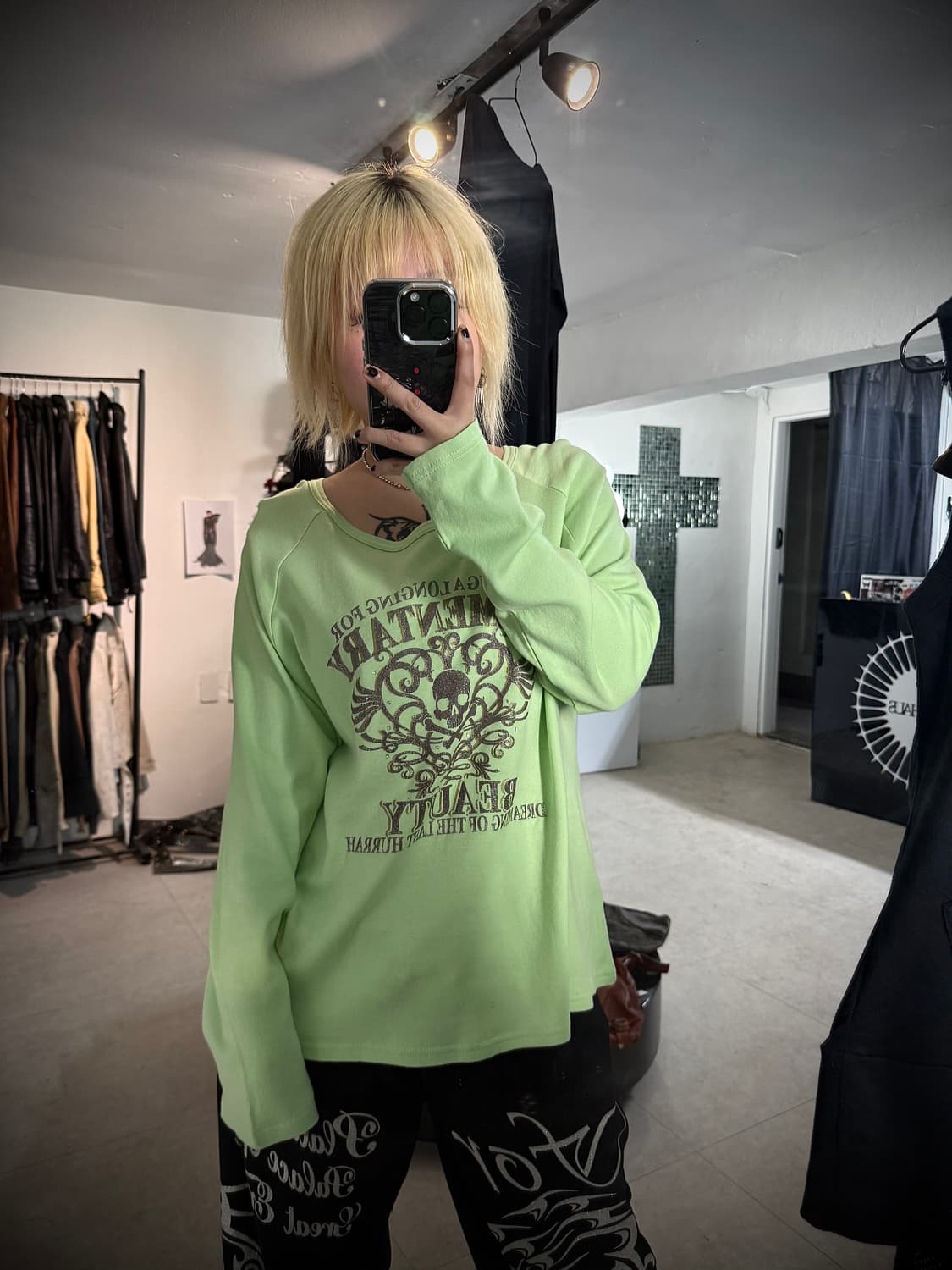 Punk mood skull printing longsleeve 상품이미지2