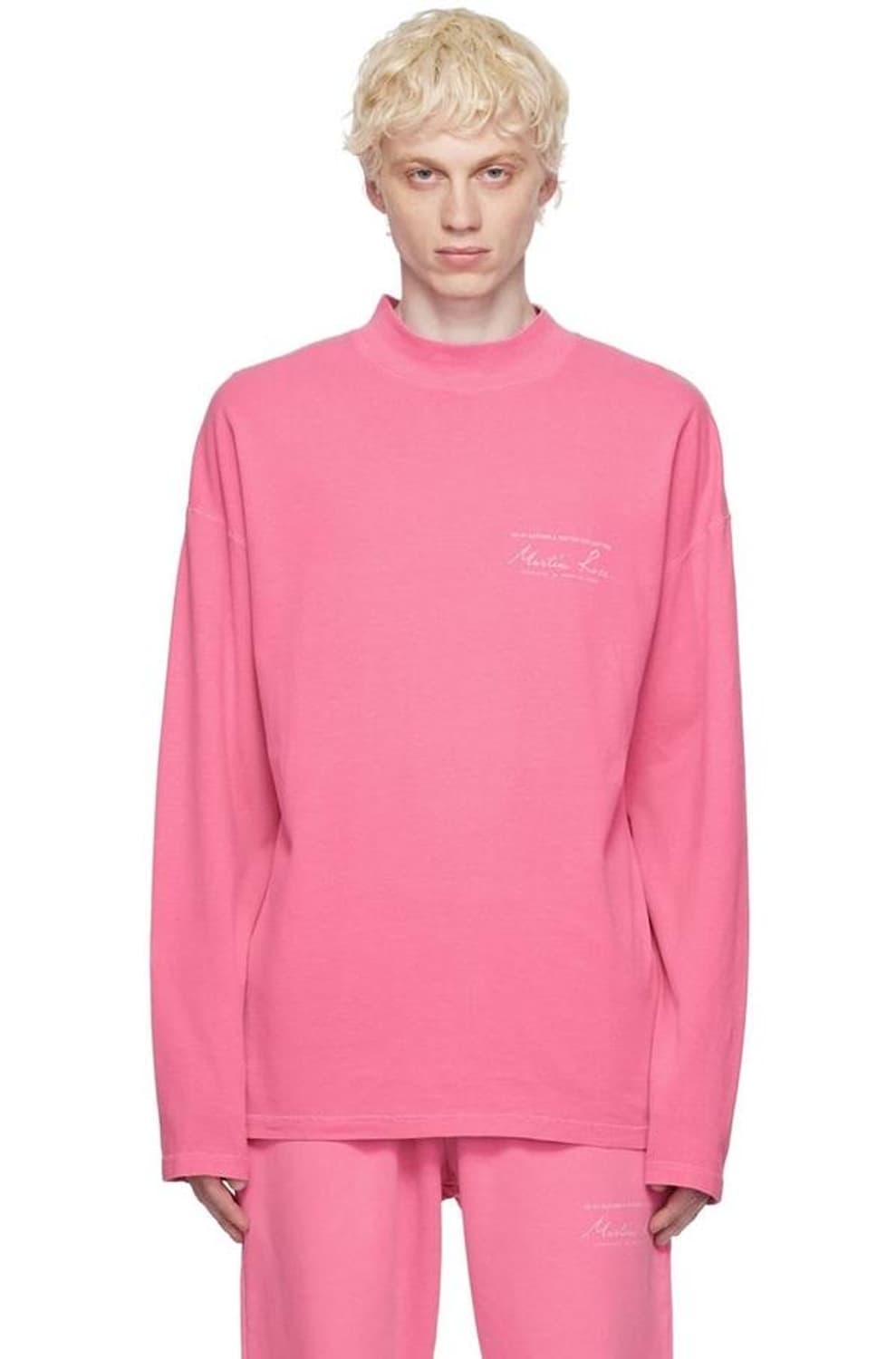 martine rose funnel neck pink 마틴로즈 티셔츠 상품이미지1