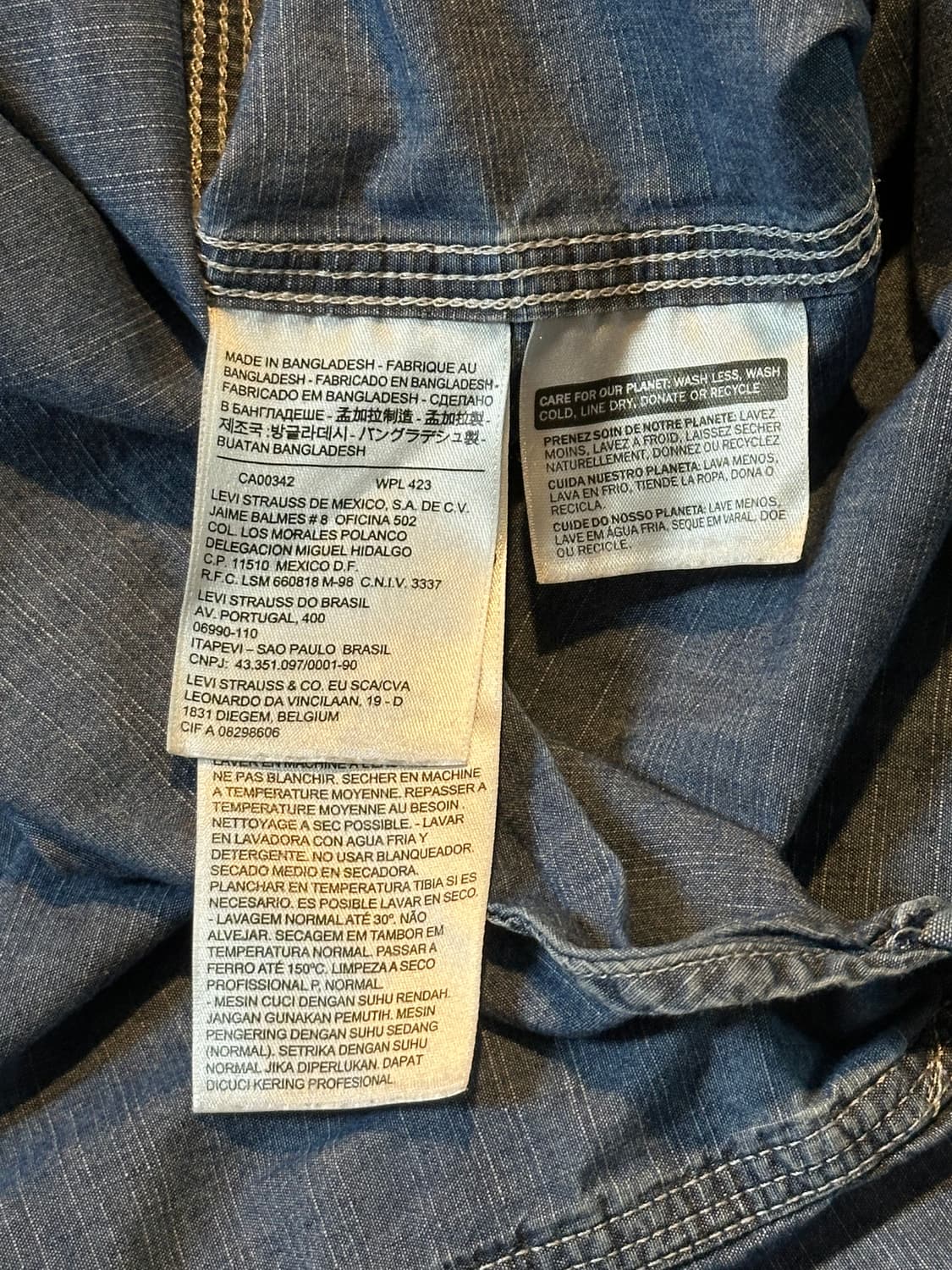 리바이스 LEVI'S 웨스턴 투포켓 데님 셔츠 중청 상품이미지7