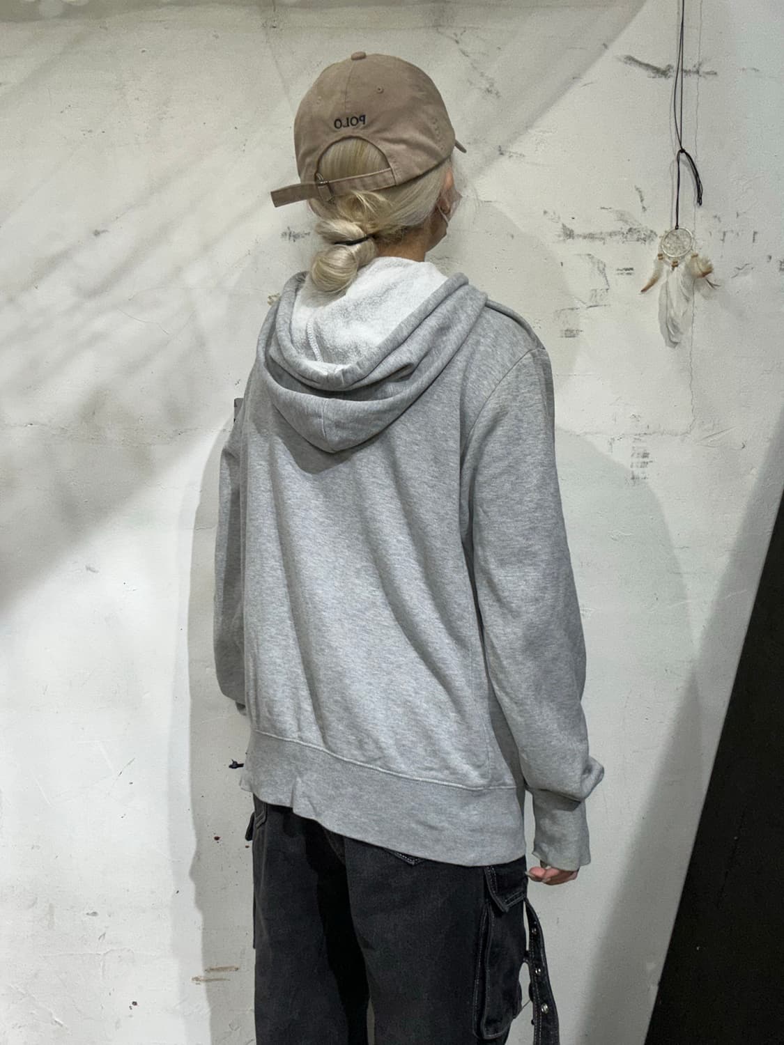 나이키 그레이 미드 스우시 후드티 M  상품이미지3