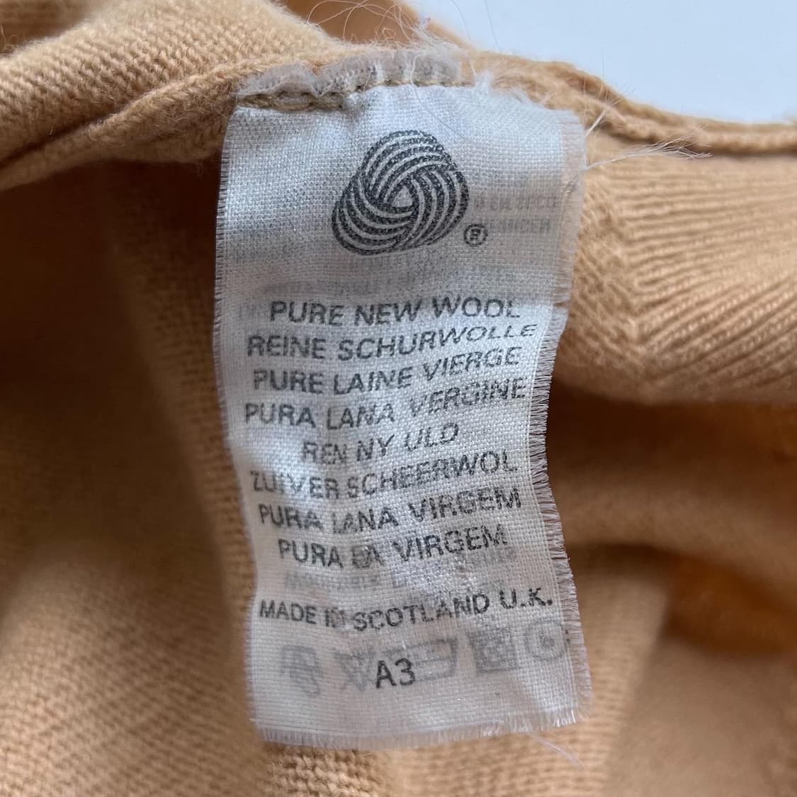 버버리 90's 오리지널 기마로고 베이지 울 니트  상품이미지6