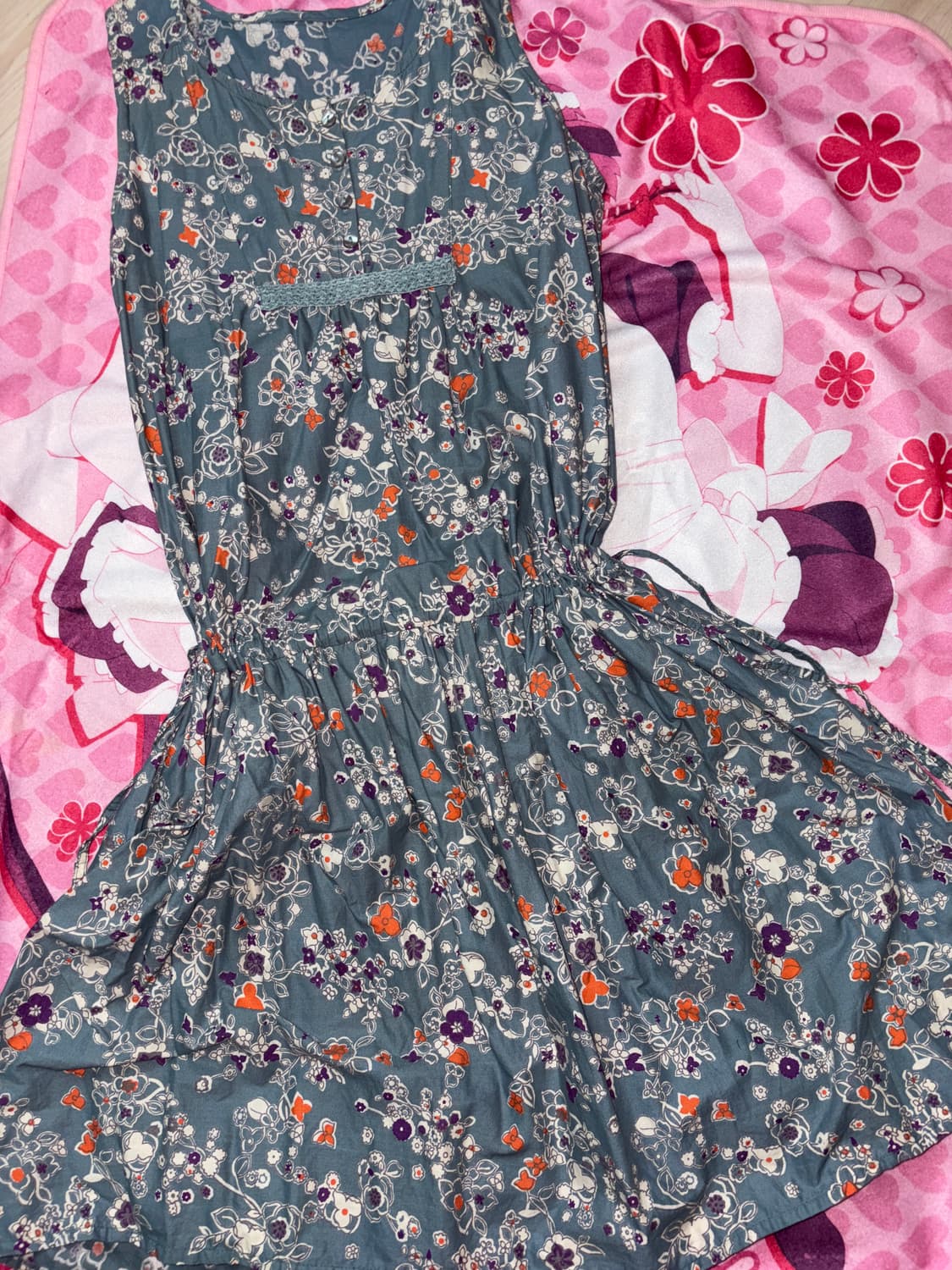 빈티지 하구미플로랄 미디원피스 모리걸 상품이미지1