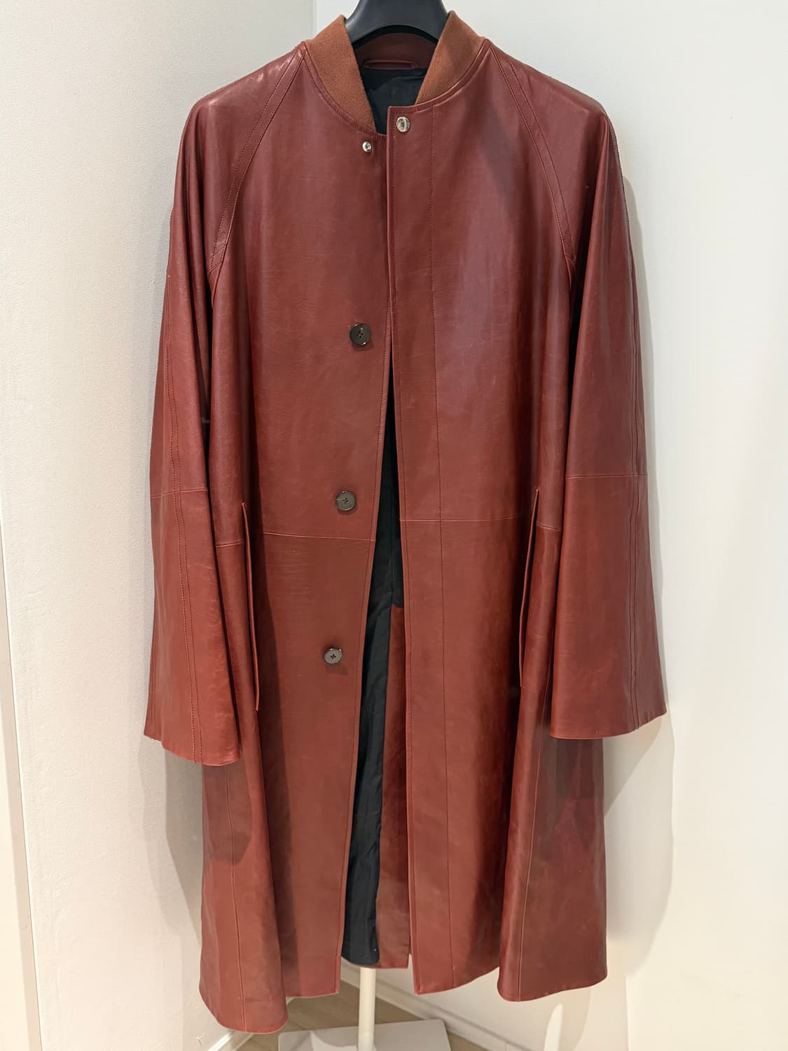 [48] 질샌더 18SS 컬렉션 롱 레더코트 상품이미지1