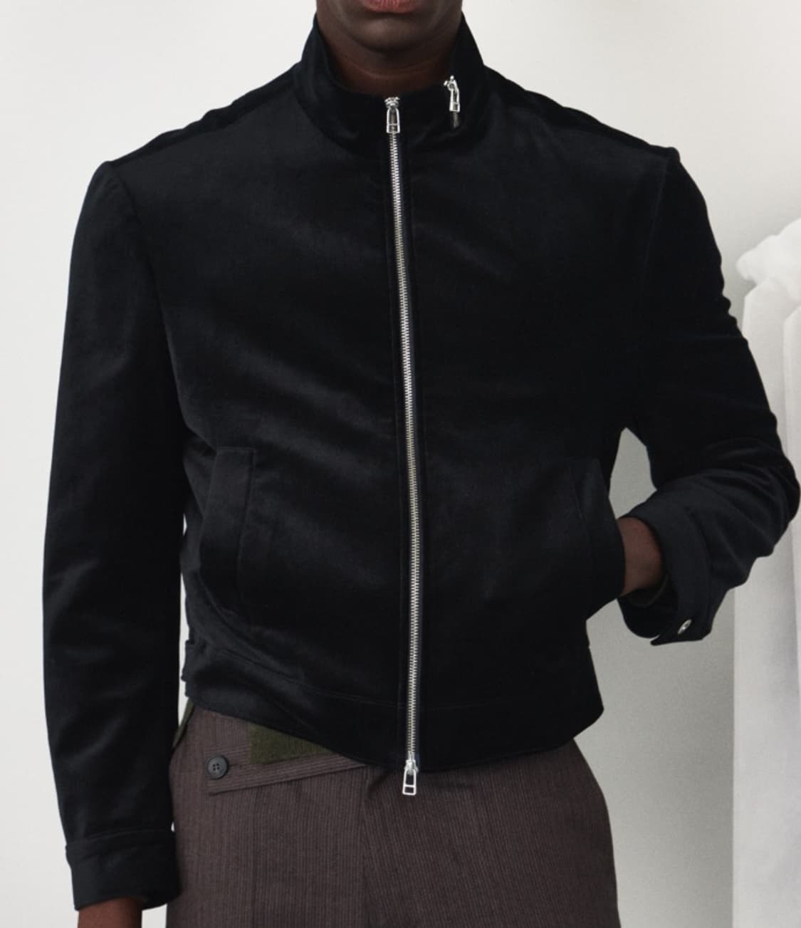 Waviness 웨이비니스 더블 집 벨벳 자켓 상품이미지1