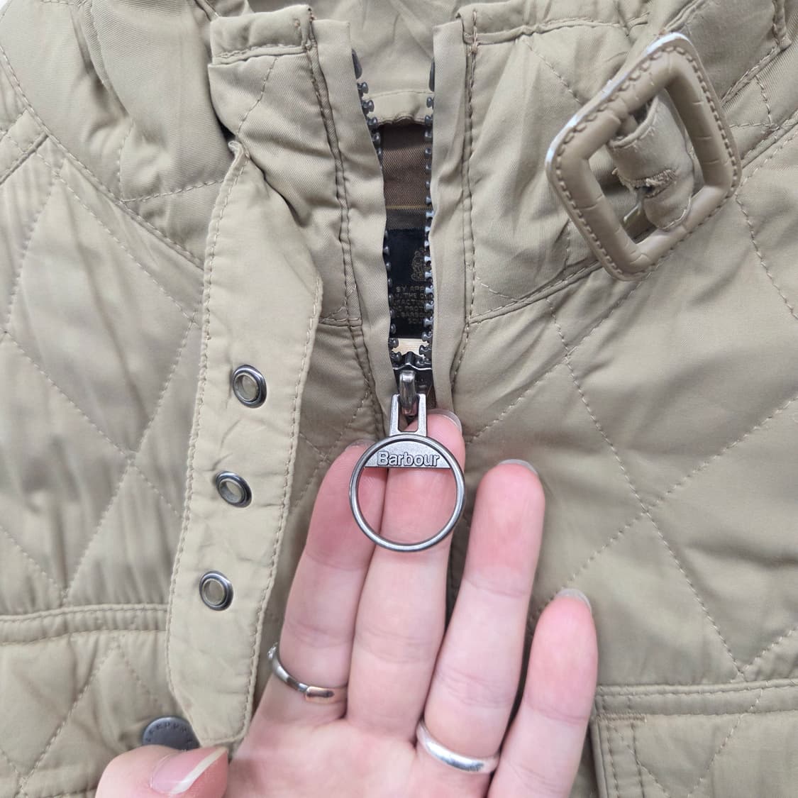 바버 퀼팅 벨티드 자켓 남m 상품이미지4