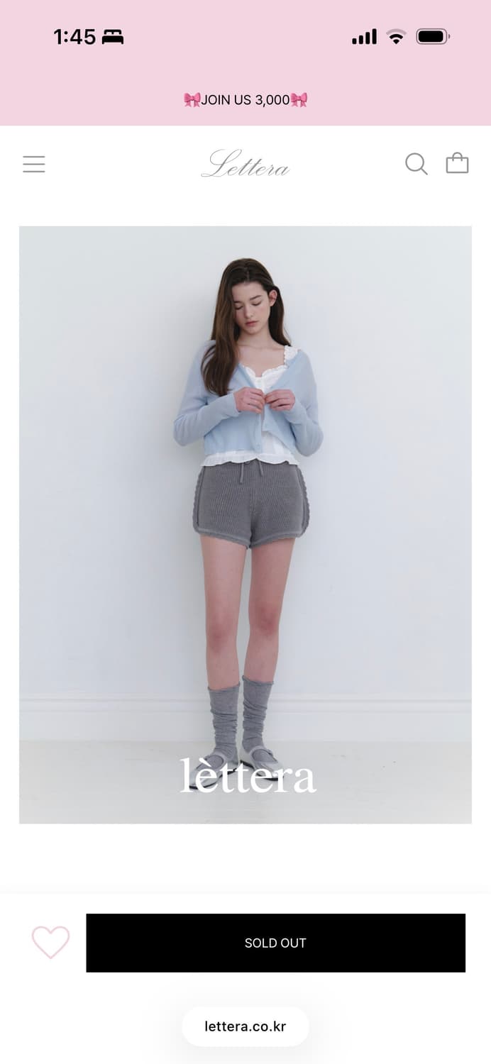 Lettera 레테라 스캘럽 니트 숏팬츠 차콜 상품이미지4