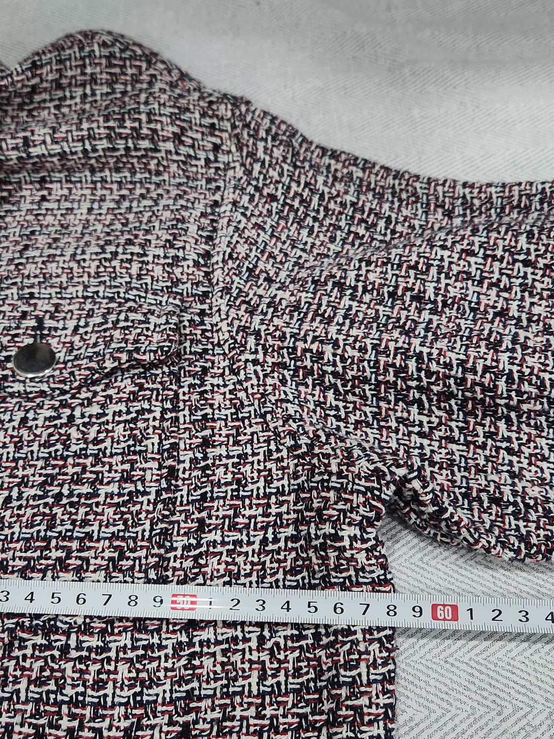 [S] 자라 ZARA  트위드 셔츠형 자켓 여성 S사이즈 오버핏 상품이미지7