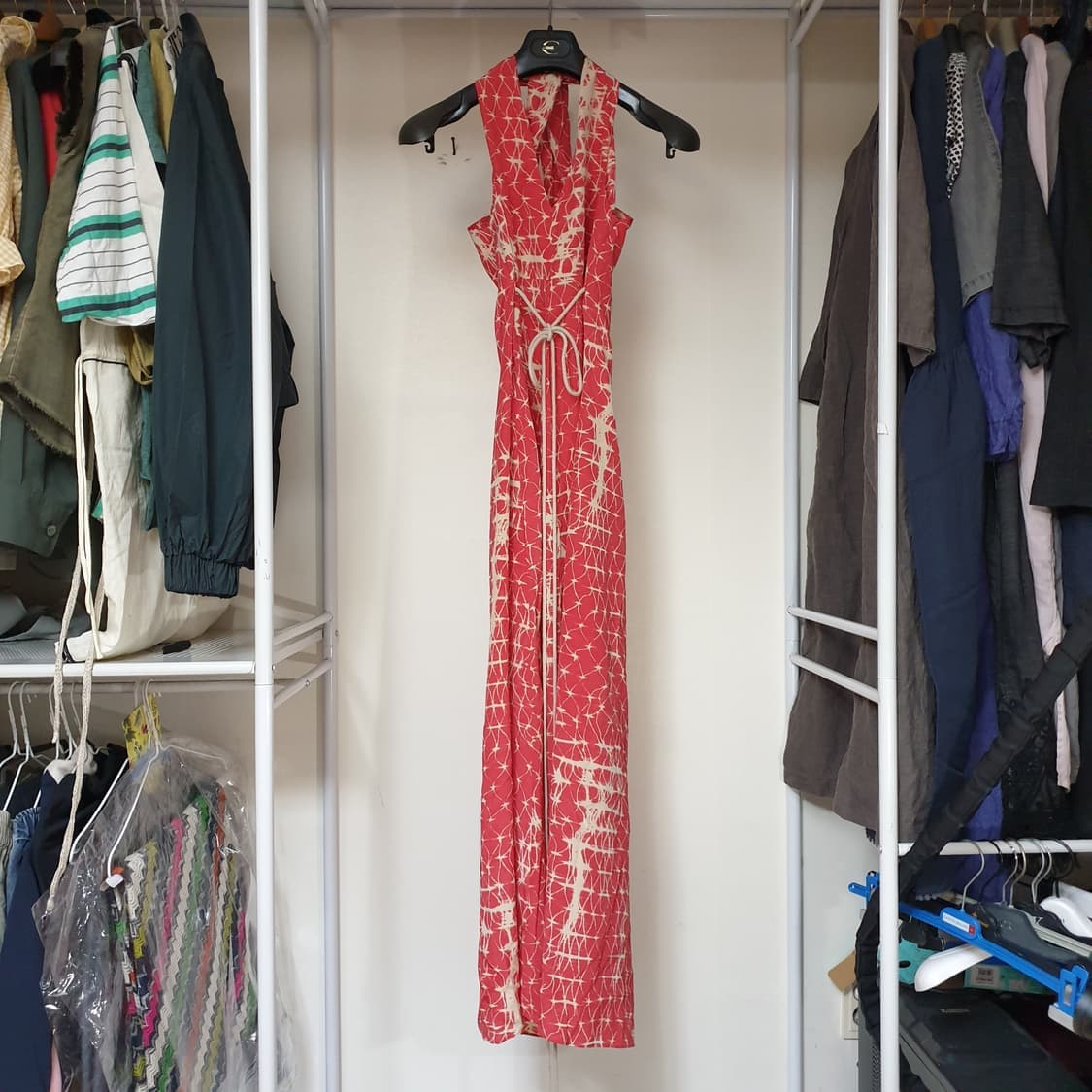 Gryphon 그리픈 그리폰 뉴욕 실크 타이다이 홀터넥 맥시 원피스 상품이미지2