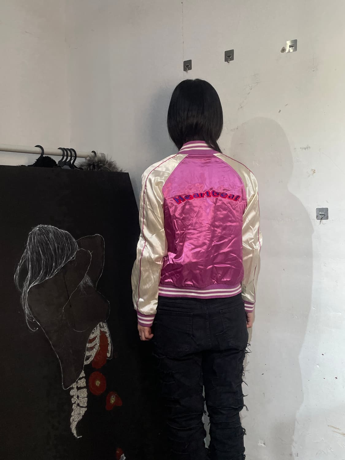 JPN 일본빈티지 y2k 핑크 스카잔 빅로고 갸루 스카쟌 S 상품이미지5