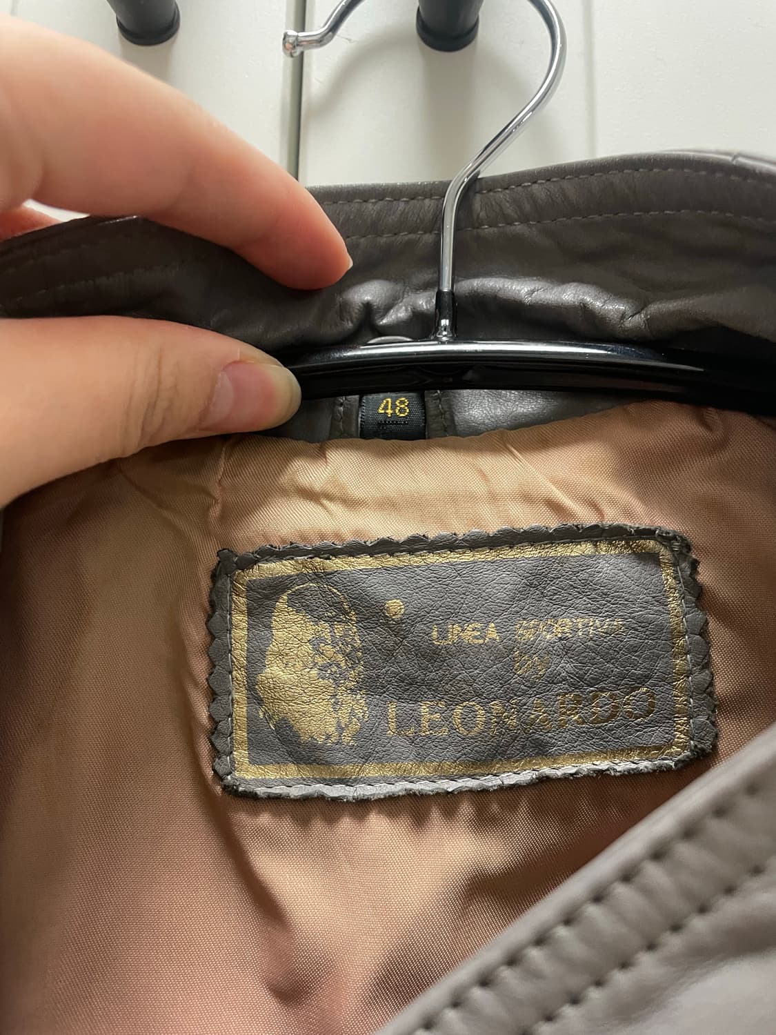 그래이 레더 자켓 상품이미지5