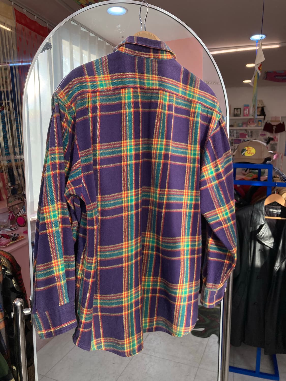 빈티지 도톰 블루 체크 셔츠 상품이미지5